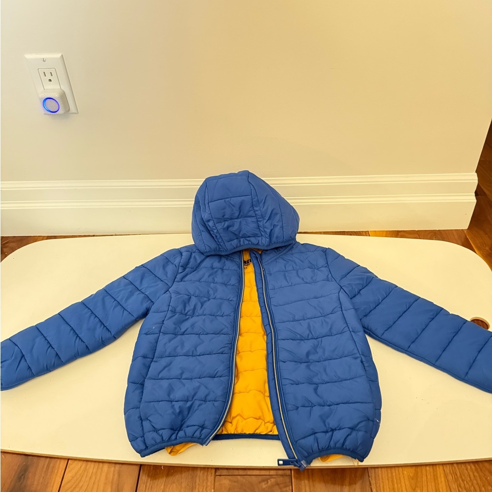 Size 6X boys blue and yellow fall puffer jacket